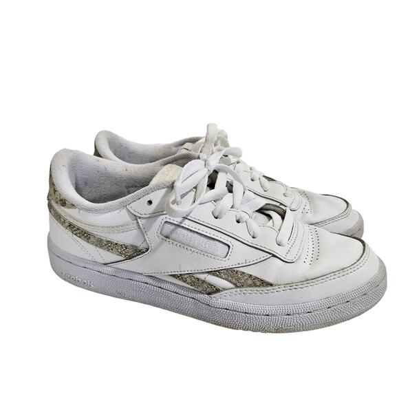 Reebok RARE Club C Revenge 85 Snakeskin and White Sneakers - Picture 1 of 11
